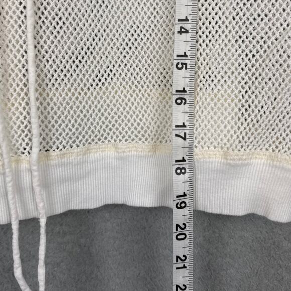 Johnny Was Pete & Greta Mesh Pullover Top Drawstring Collar Ivory SZ S Versatile - Picture 7 of 10